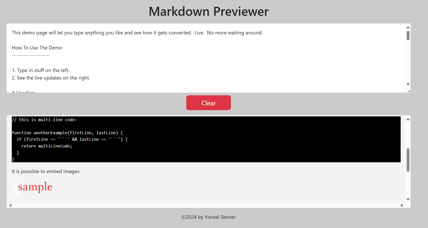 Markdown previewer