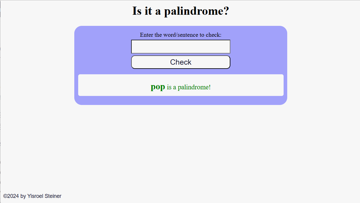 Palindrome checker