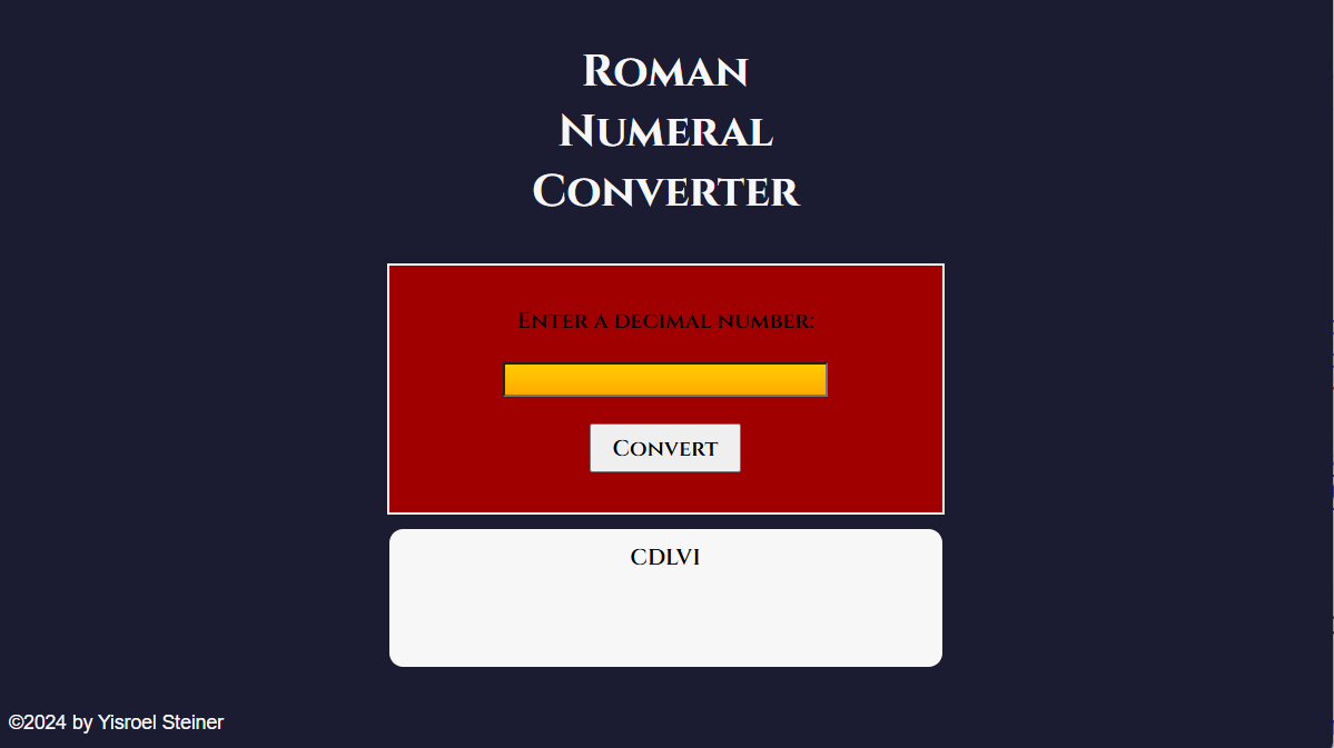 Roman numerals converter